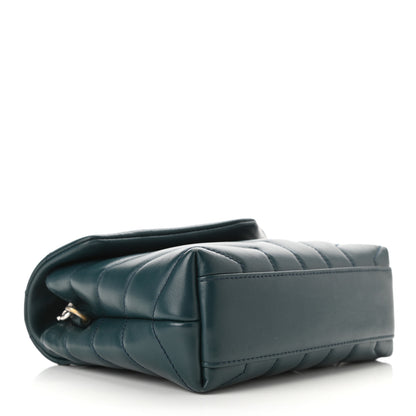 Saint Laurent Calfskin Y Quilted Monogram Toy Loulou Satchel Dark Turquoise 5 of 11