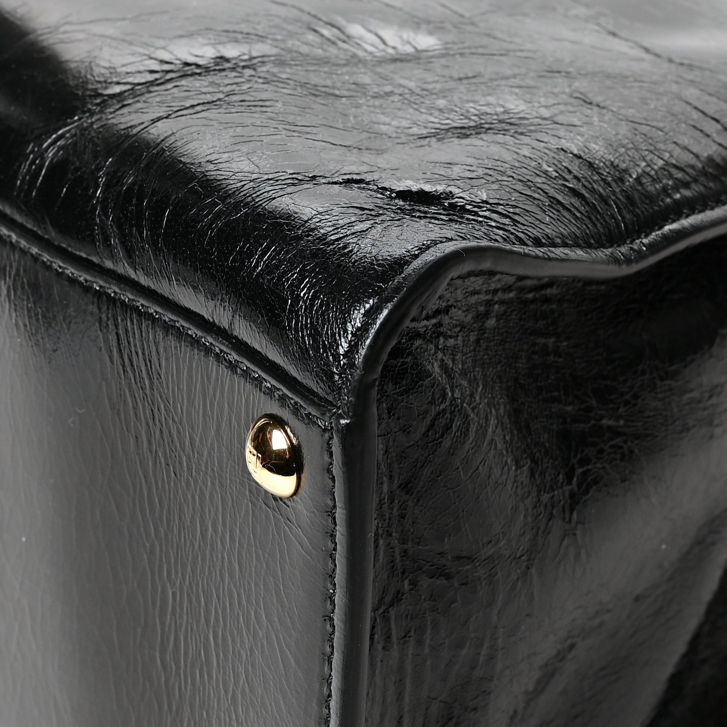 Patent Mink Fur Large Peekaboo X-Lite Black