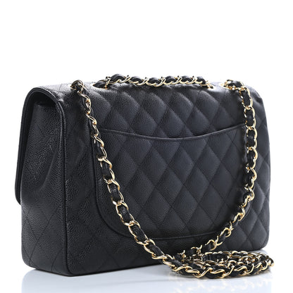 Chanel Caviar Quilted Jumbo Single Flap Black 3 of 13
