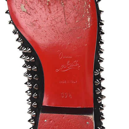 Christian Louboutin Suede Mens Rollerboy Spikes Flat Loafers 39.5 Black 7 of 14