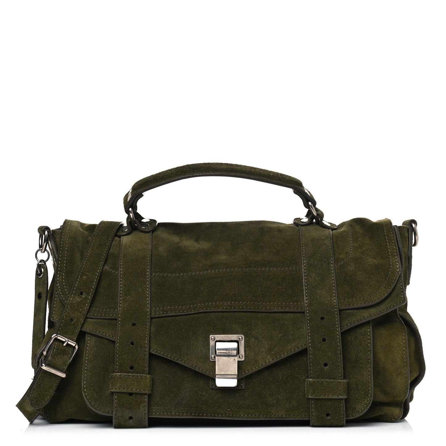 Suede Medium PS1 Satchel Olive