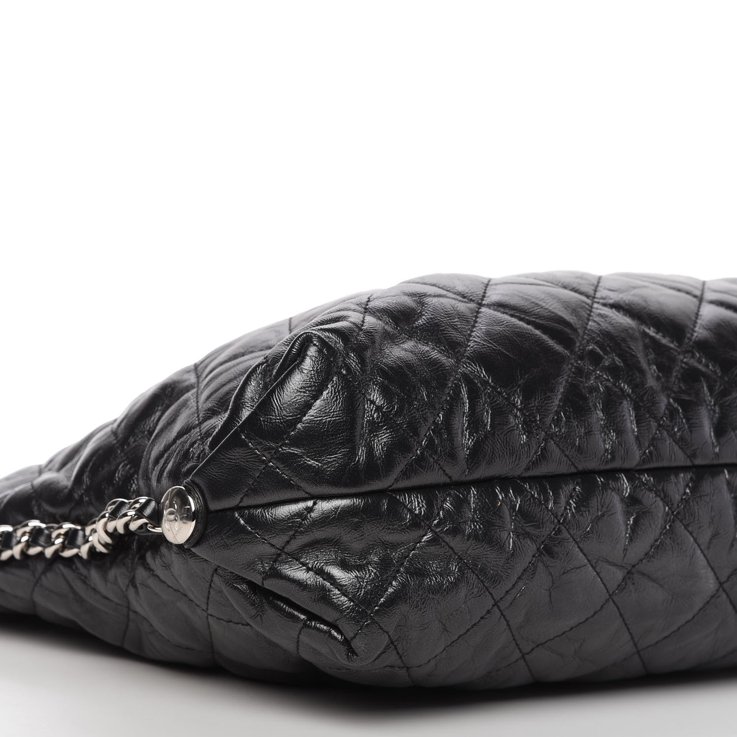 Chanel Metallic Crackled Calfskin Quilted Medium Big Bang Hobo Black 6 of 10