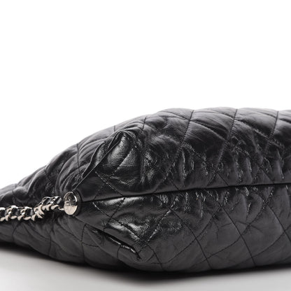 Chanel Metallic Crackled Calfskin Quilted Medium Big Bang Hobo Black 6 of 10