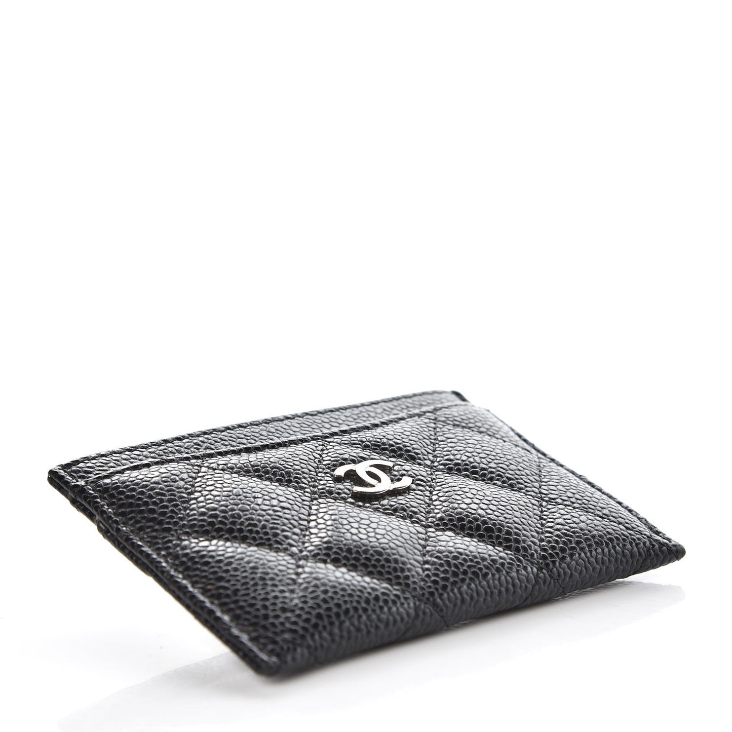 Caviar Quilted Card Holder Black