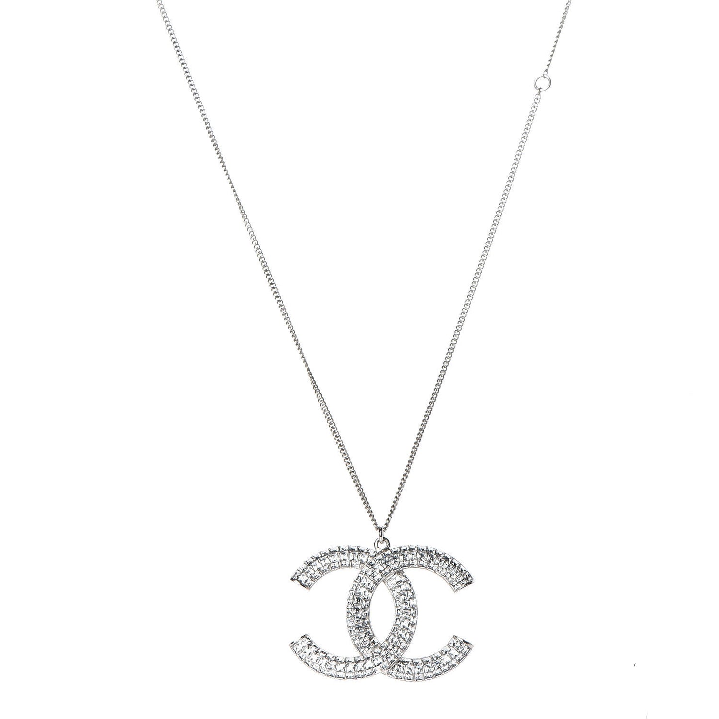 Crystal CC Necklace Silver