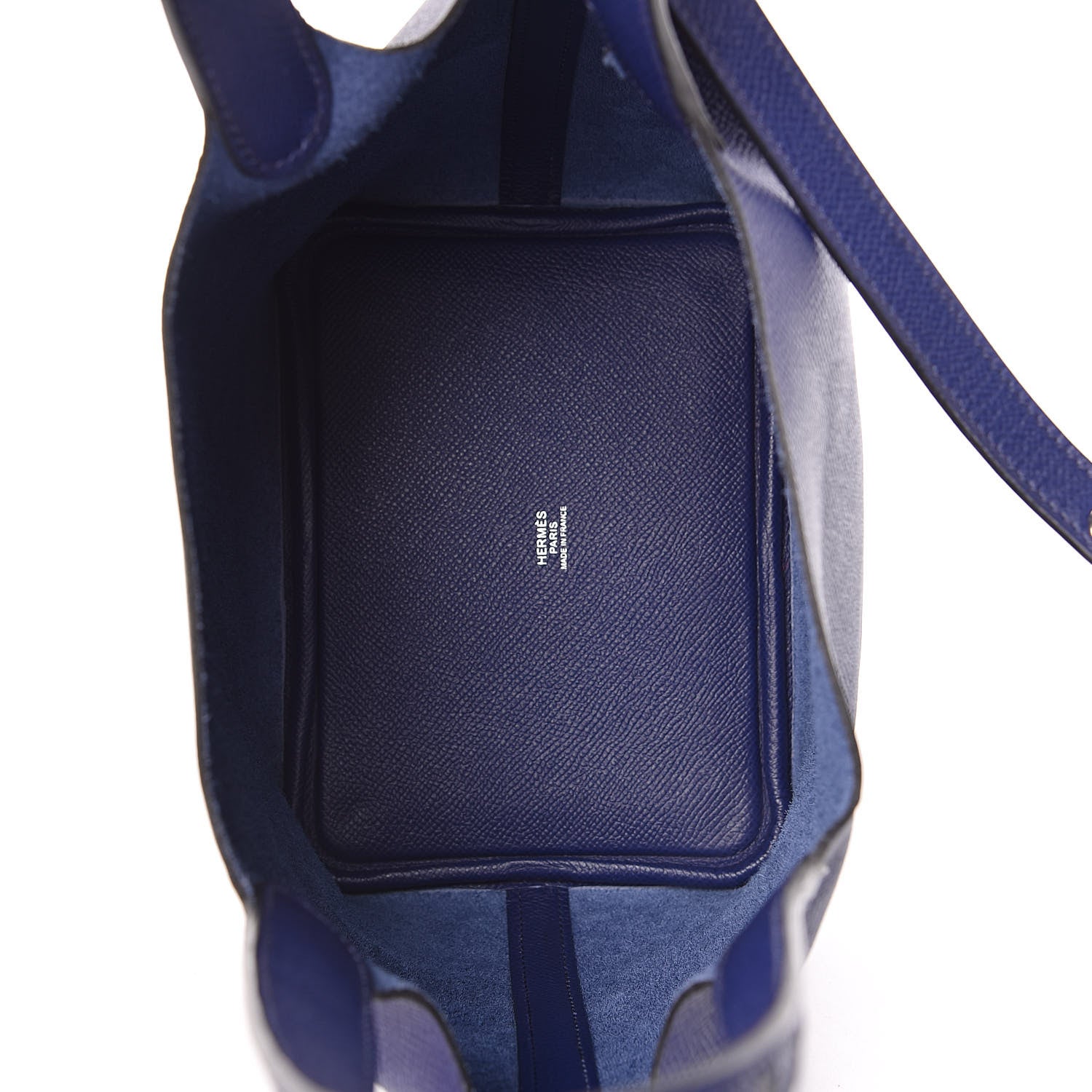 Hermes Epsom Tressage De Cuir Picotin Lock 18 PM Bleu Encre Brique Black 5 of 11