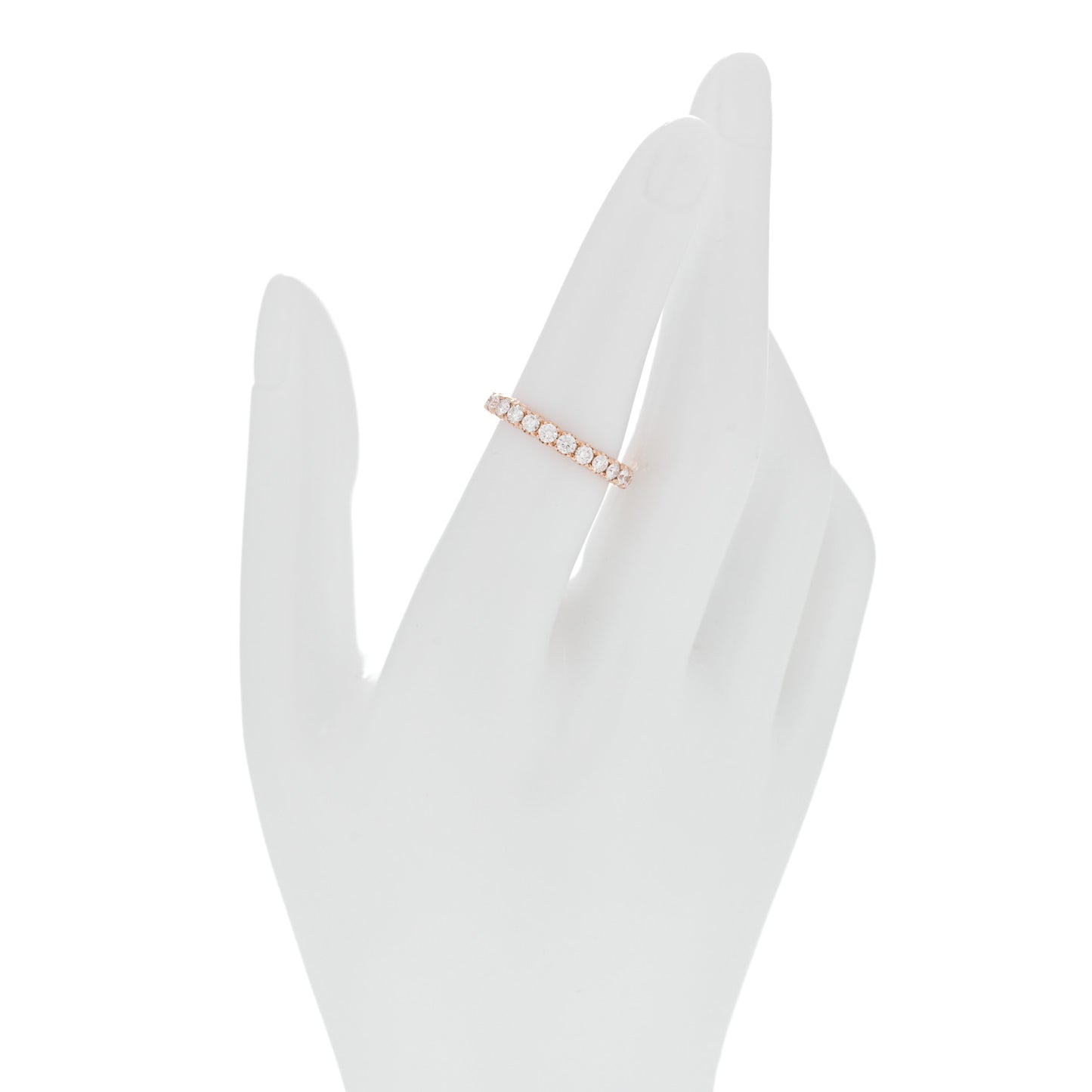 18K Rose Gold Diamond 1.08ct Full Eternity Band Ring 53 6.25