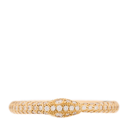 Gucci 18K Yellow Gold Diamond Ouroboros Snake Ring 48 4.5 1 of 6