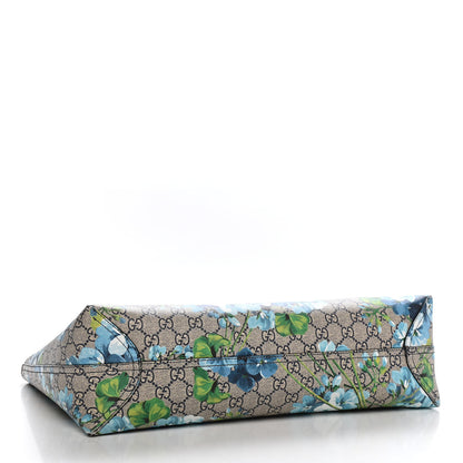 Gucci GG Supreme Monogram Blooms Medium Reversible Tote Beige Blue Navy 6 of 16