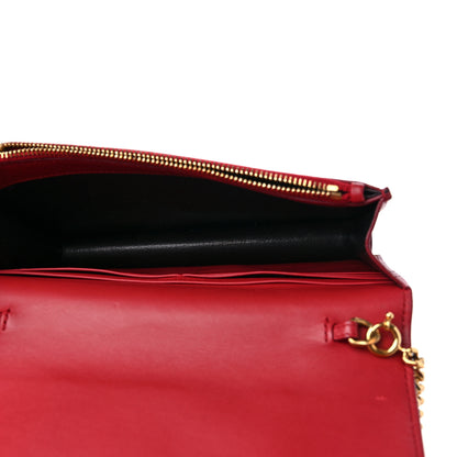 Saint Laurent Smooth Calfskin Classic Monogram Kate Tassel Chain Wallet New Lipstick 5 of 13