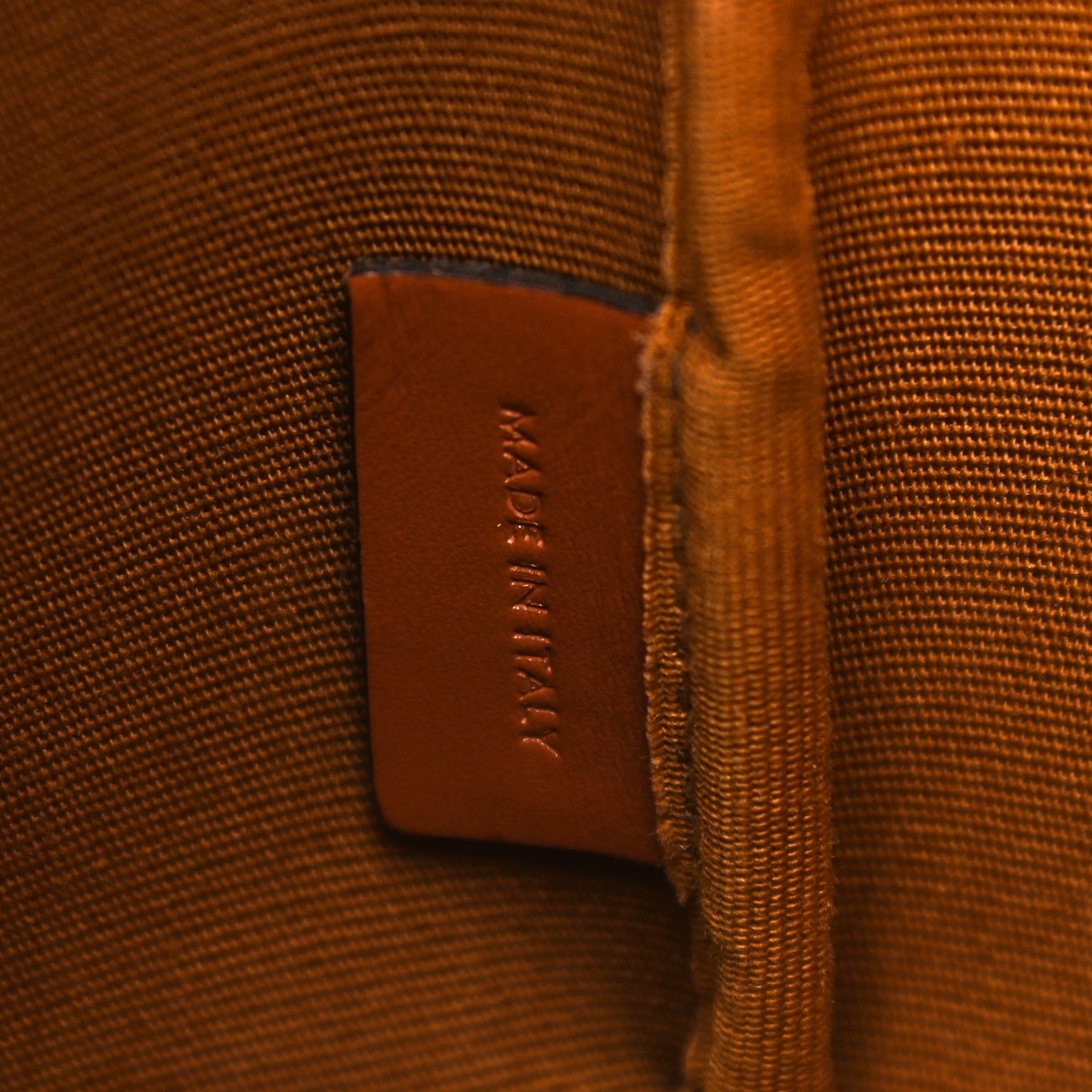 Triomphe Canvas Calfskin Small Bucket Bag Tan
