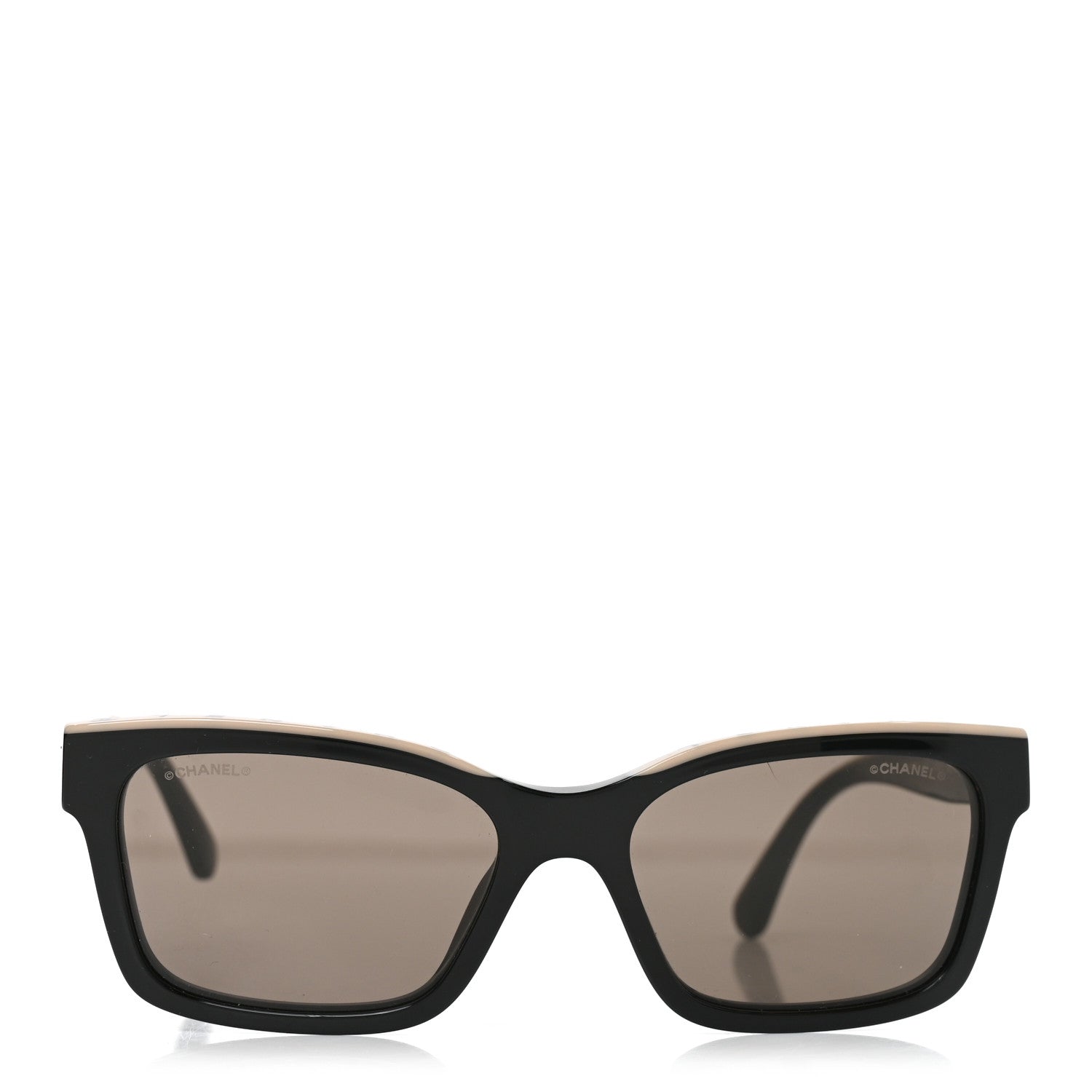 Chanel Acetate Logo Square Sunglasses 5417 Black Beige 2 of 7