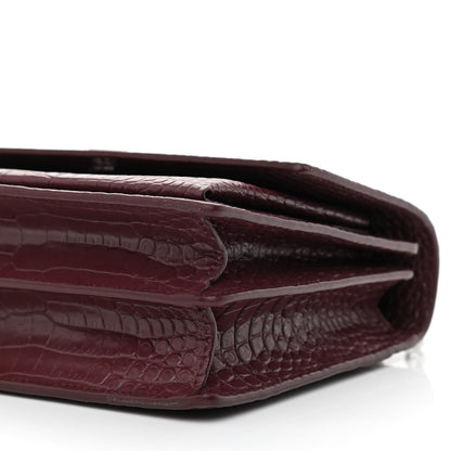 Saint Laurent Calfskin Crocodile Embossed Medium Monogram Sunset Rouge Legion 10 of 10
