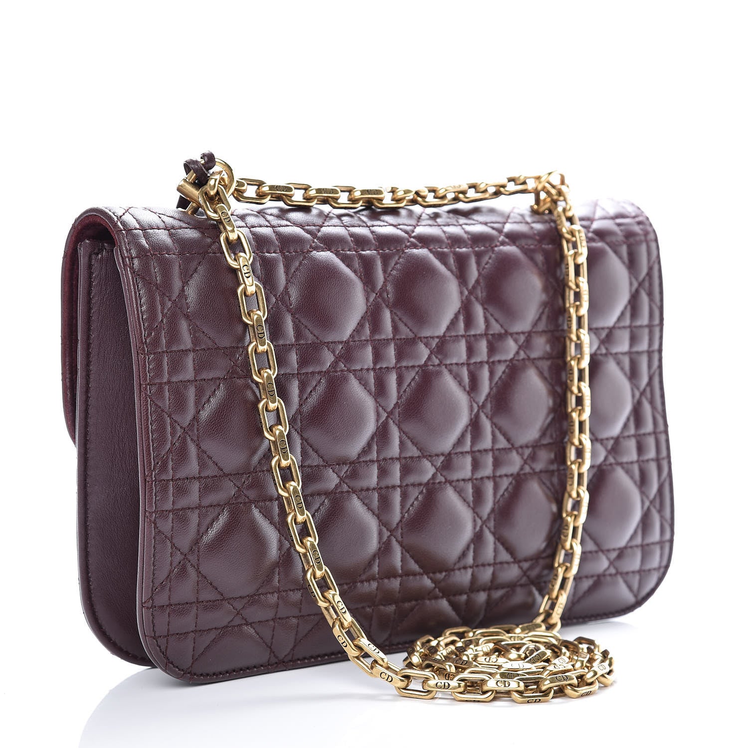Christian Dior Lambskin Cannage Large Dioraddict Flap Bag Burgundy 3 of 15