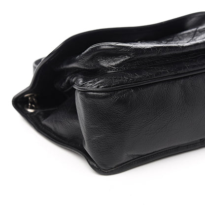 Saint Laurent Crinkled Calfskin Matelasse Monogram Medium Niki Chain Satchel Black 7 of 10