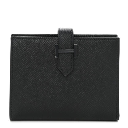 Hermes Epsom Monochrome Bearn Compact Wallet Black 1 of 9