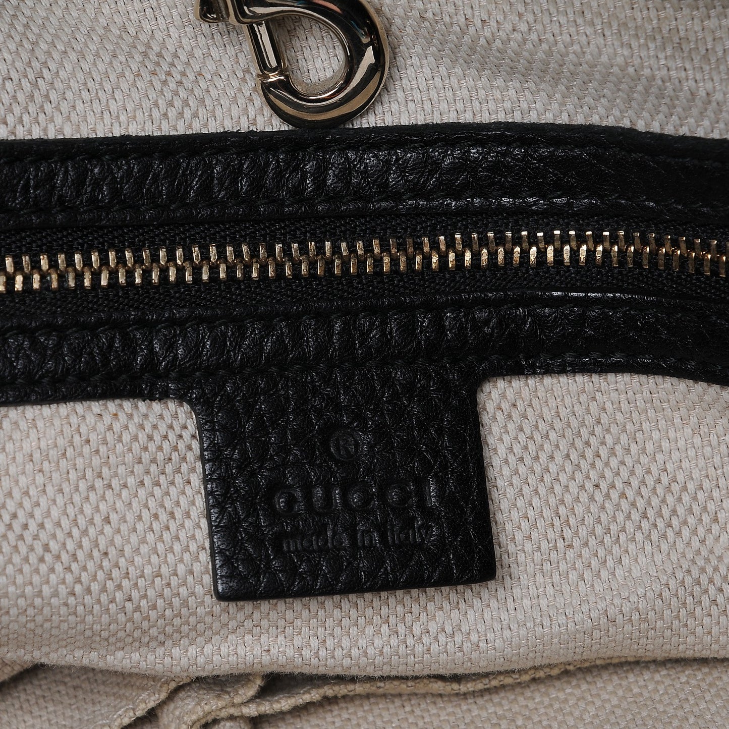 Pebbled Calfskin Large Soho Chain Shoulder Bag Black