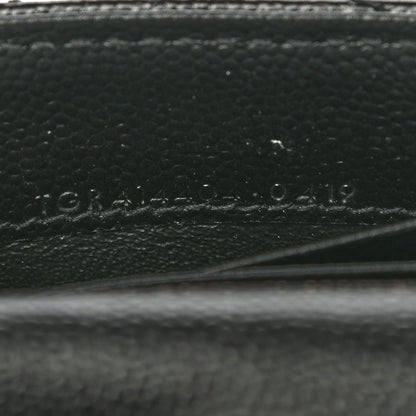 Saint Laurent Grain De Poudre Matelasse Chevron Small Monogram Envelope Wallet Black 7 of 7