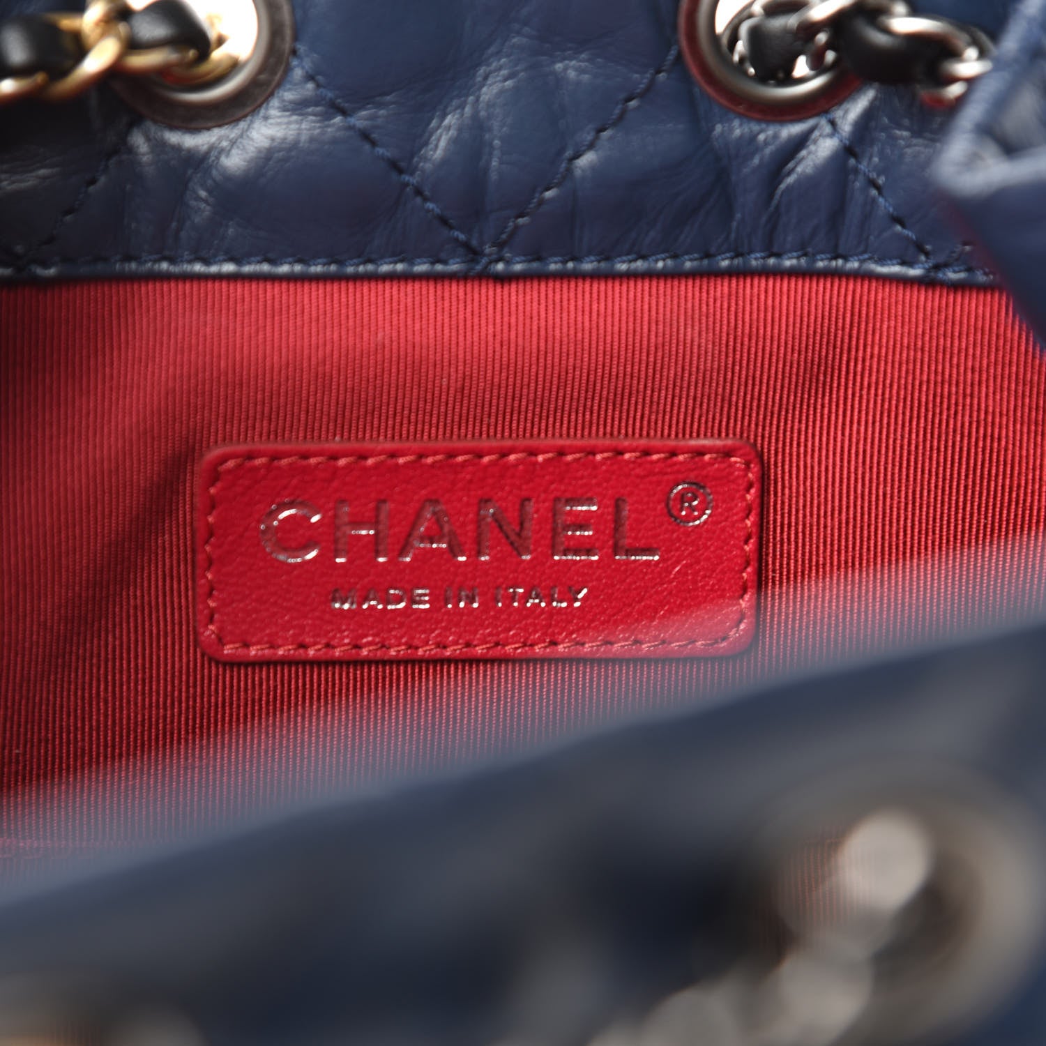 Chanel Aged Calfskin Quilted Small Gabrielle Backpack Blue Black 8 of 11