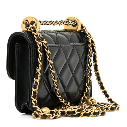 Chanel Calfskin Quilted Perfect Fit Coin Purse With Chain Black 3 of 12