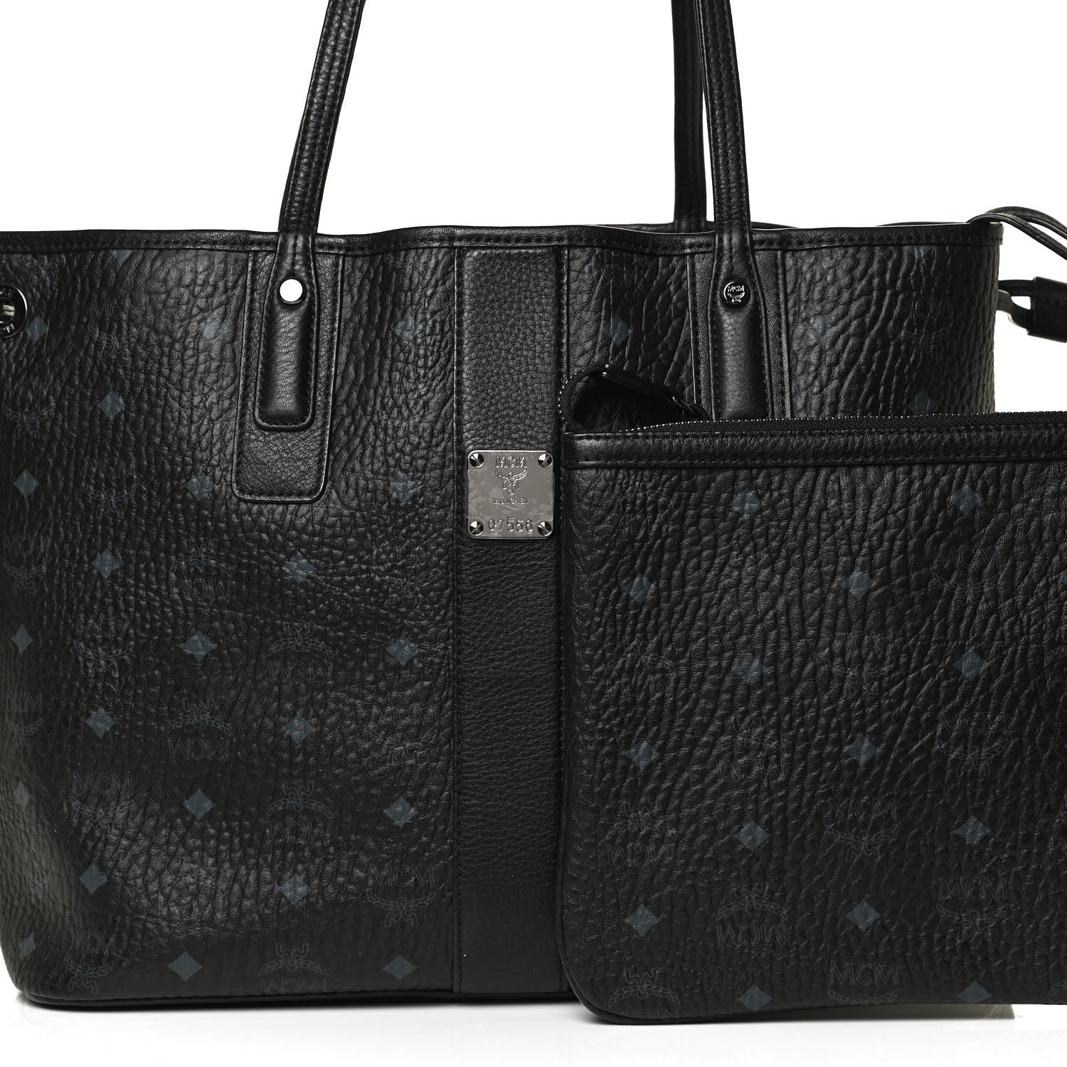 MCM Visetos Medium Liz Reversible Shopper Tote Black 9 of 21