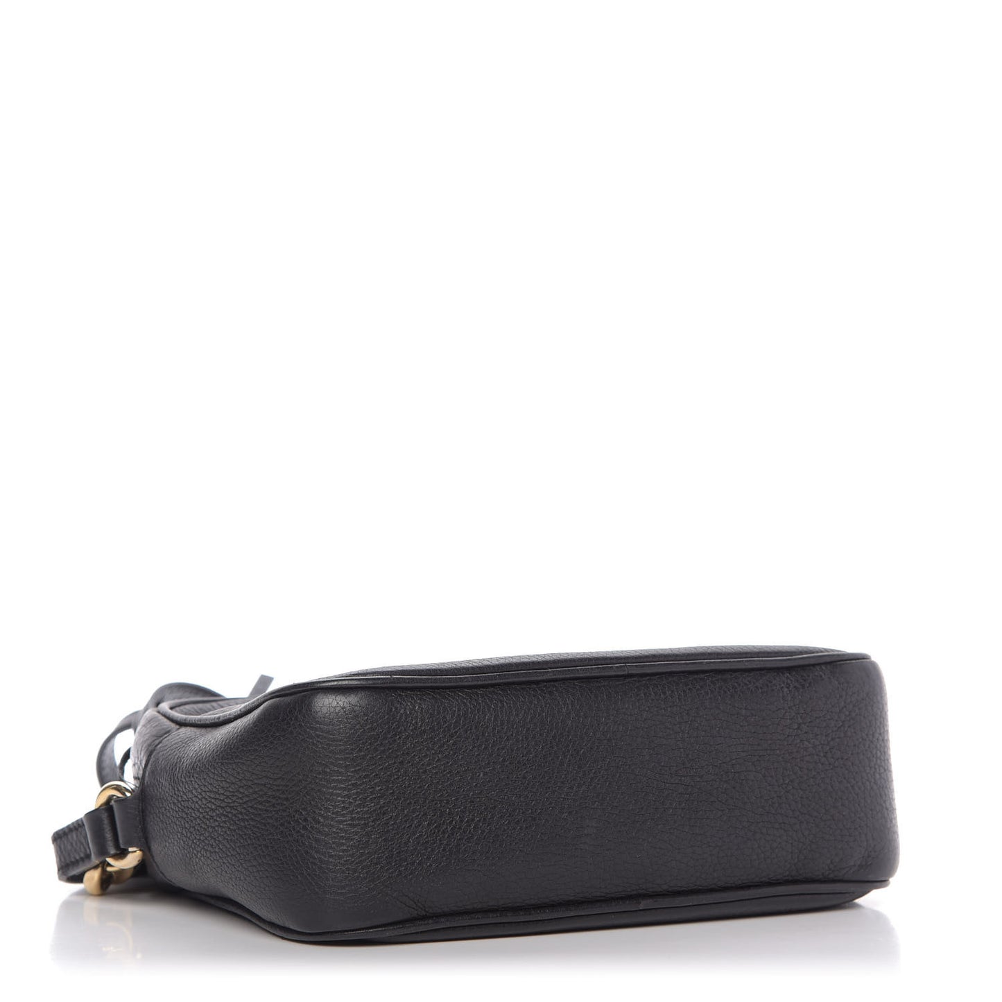 Pebbled Calfskin Small Soho Disco Bag Black