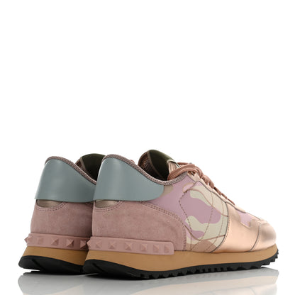 Valentino Garavani Metallic Nappa Suede Camouflage Womens Rockrunner Sneakers 39 Multicolor 4 of 11