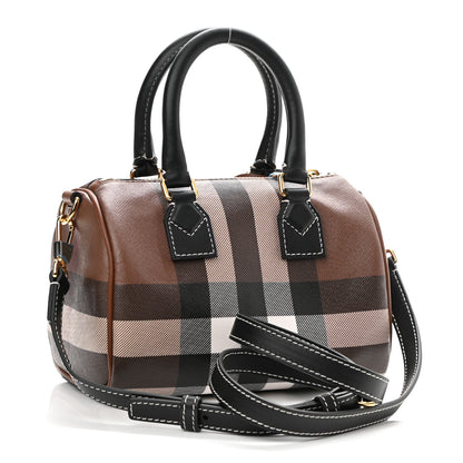 Burberry E-canvas Check Mini Bowling Bag Dark Birch Brown 3 of 8