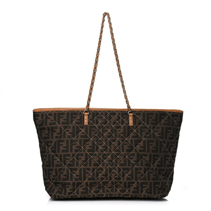 Fendi Zucca Quilted Chain Roll Tote Tobacco 1 of 17
