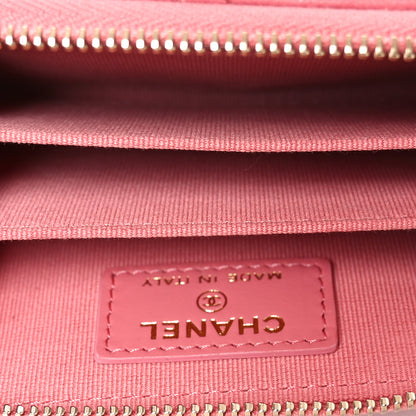 Chanel Lambskin Quilted Chanel 19 Zip Around Coin Purse Wallet Light Pink 5 of 7