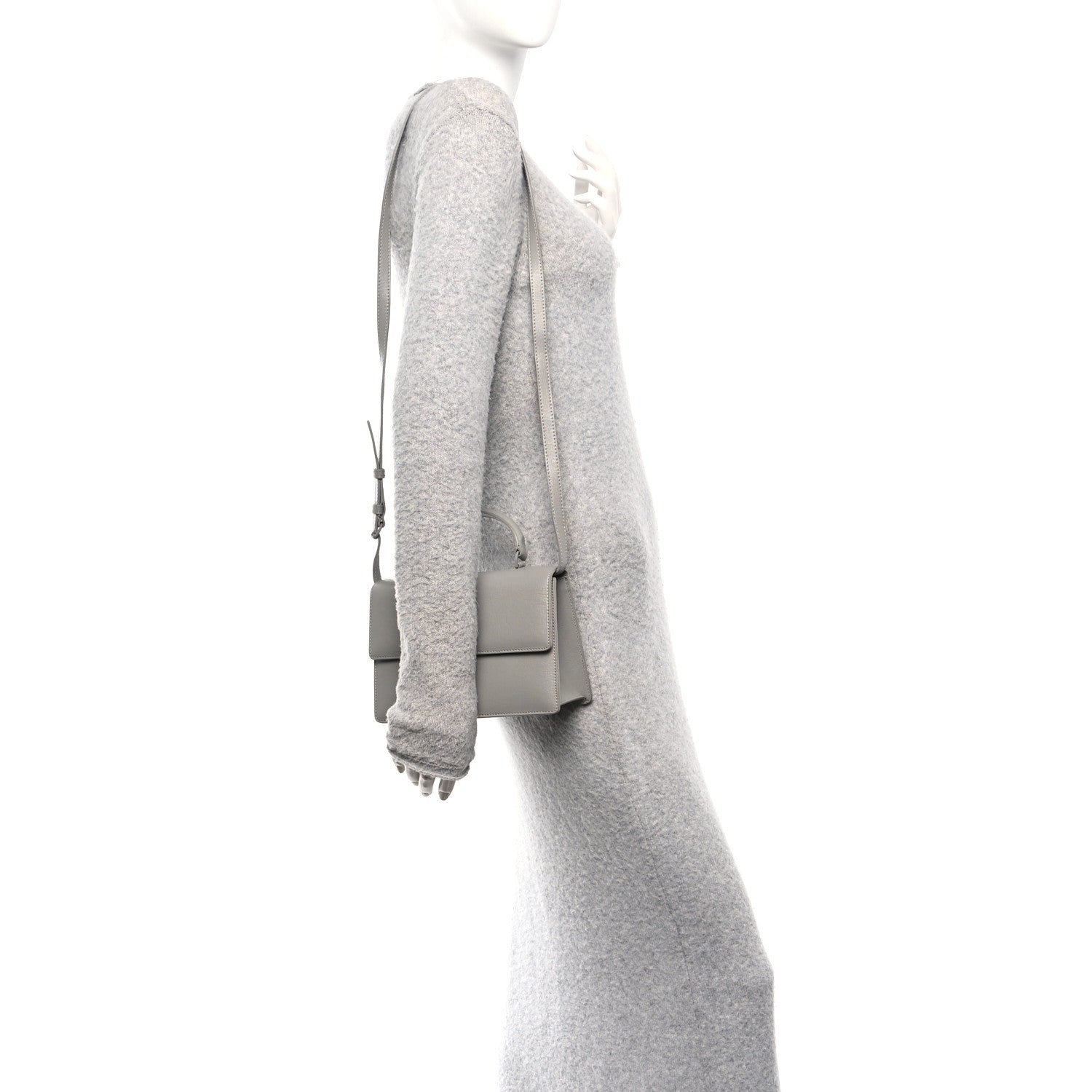 Off-White Saffiano Jitney 1.4 Top Handle Bag Grey 2 of 14
