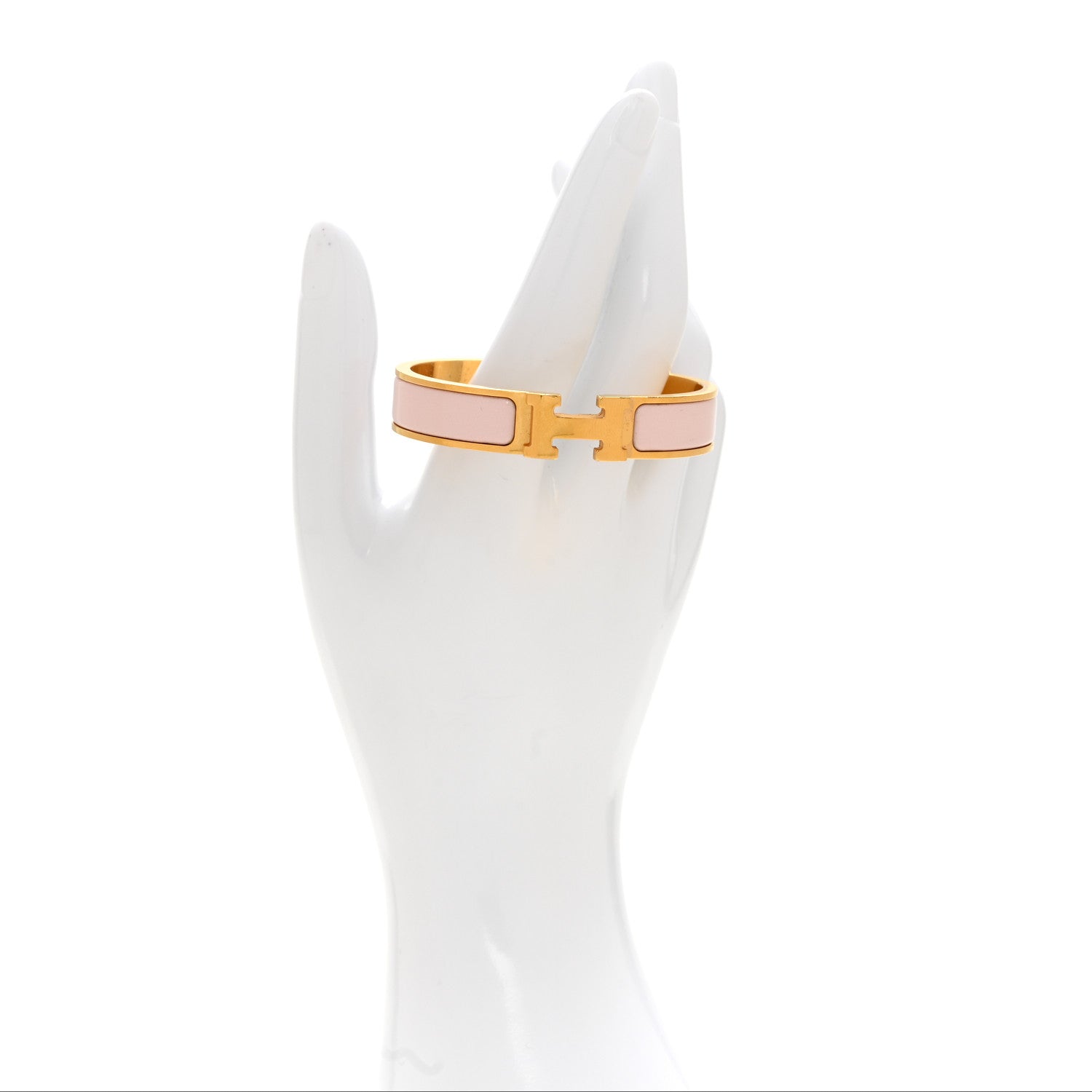 Hermes Enamel Narrow Clic Clac H Bracelet PM Rose Dragee 2 of 4