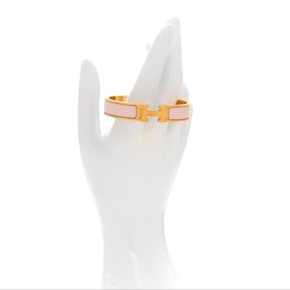 Hermes Enamel Narrow Clic Clac H Bracelet PM Rose Dragee 2 of 4