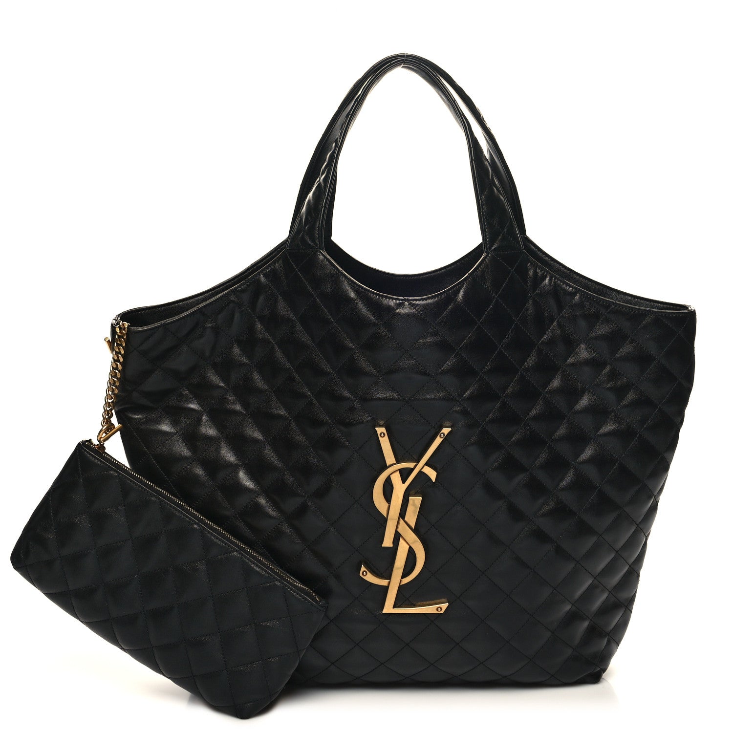 Saint Laurent Lambskin Quilted Maxi Icare Shopping Tote Black 1 of 12