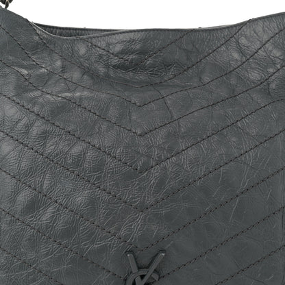 Saint Laurent Crinkled Calfskin Matelasse Monogram Large Niki Shopper Tote Dark Smog 8 of 11