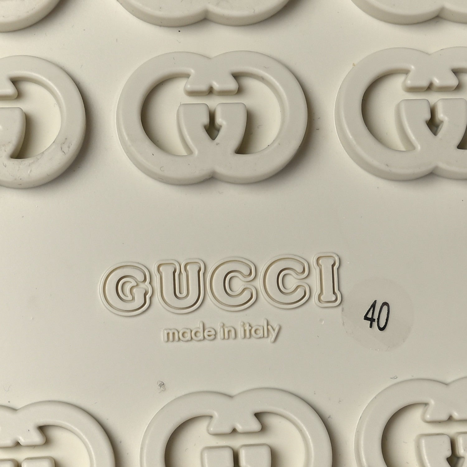 Gucci Cubic Rubber GG Monogram Womens Interlocking G Platform 42mm Slide Sandals 40 Beige Ebony 6 of 7