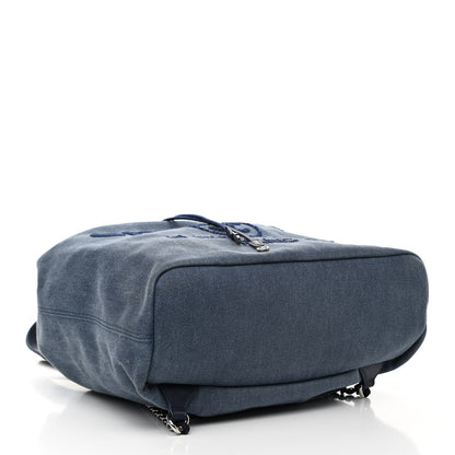 Chanel Canvas Sequin Large Deauville Backpack Navy 4 of 11
