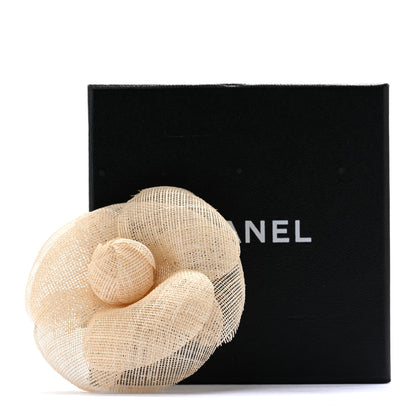 Chanel Linen Camellia Pin Brooch 5 of 5