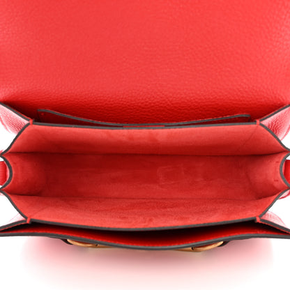 Gucci Grained Calfskin Large Bright Bit Flap Bag Red 5 of 10