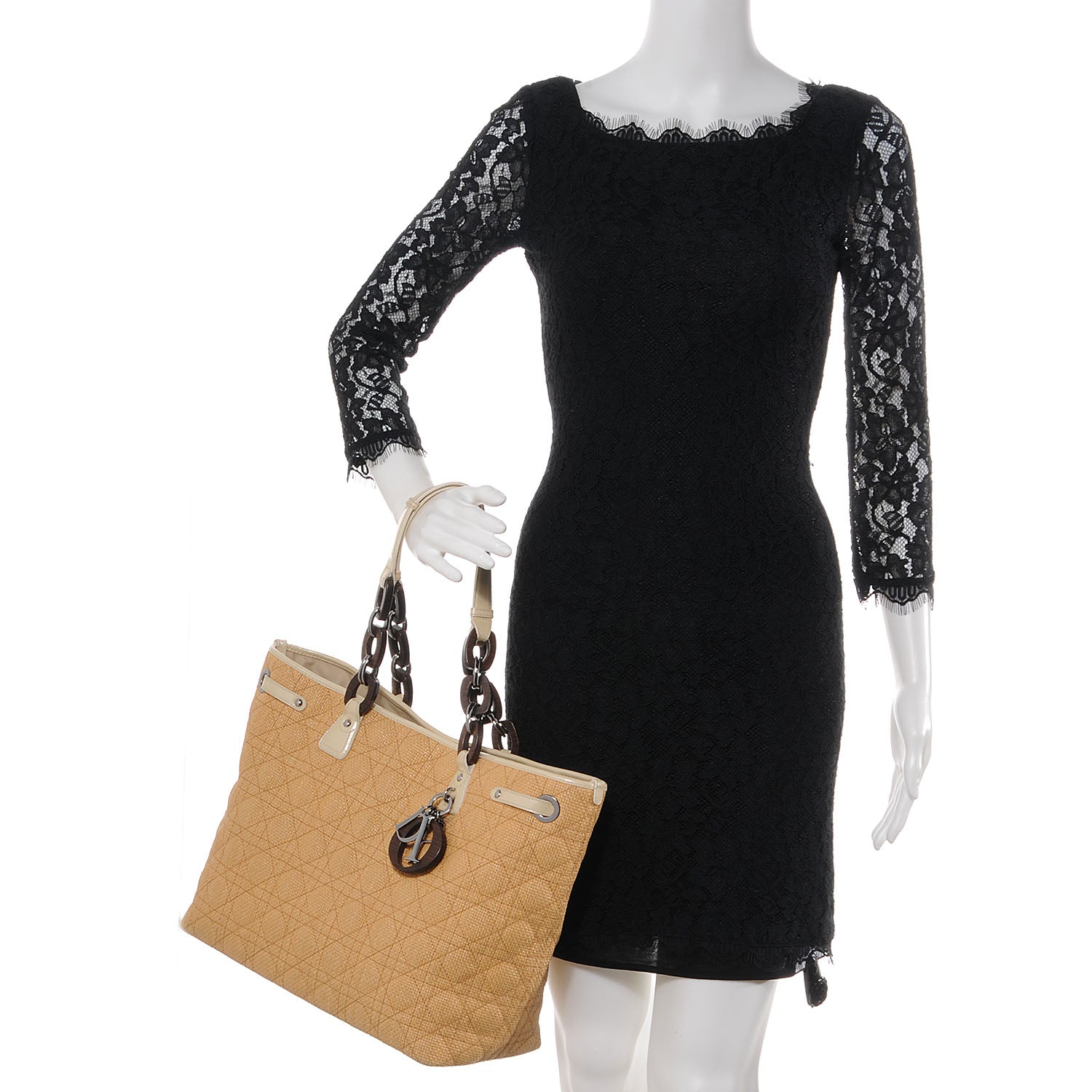 Christian Dior Straw Cannage Large Panerea 2 of 10