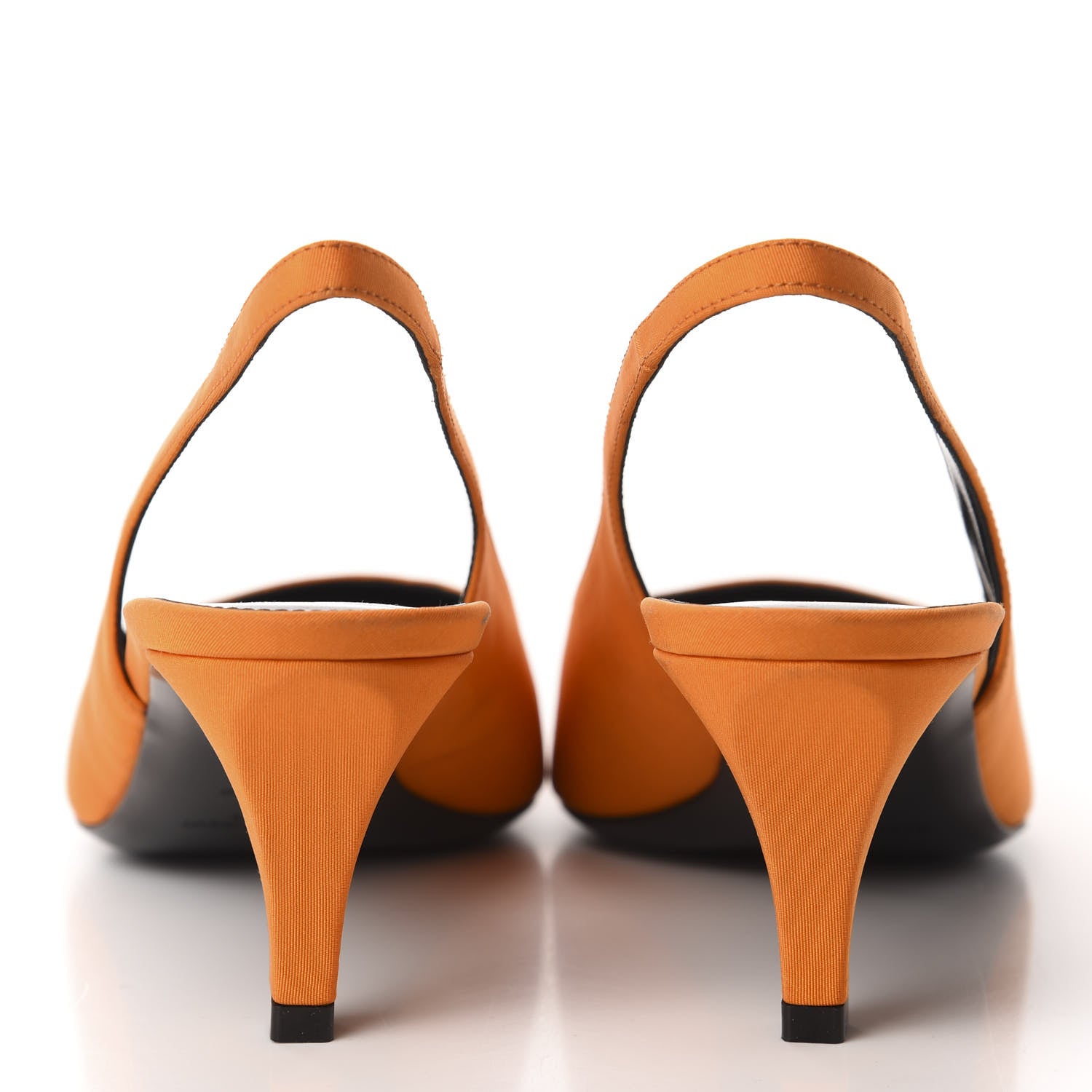 Saint Laurent Satin Kiki Slingback Pumps 38 Orange 5 of 10