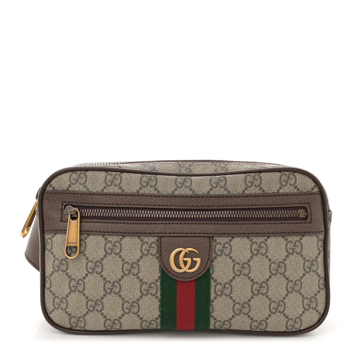 Gucci Soft GG Supreme Monogram Medium Ophidia Belt Bag Dark Brown 1 of 10