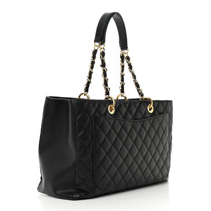Chanel Caviar Quilted XL Grand Shopping Tote GST Black 3 of 14