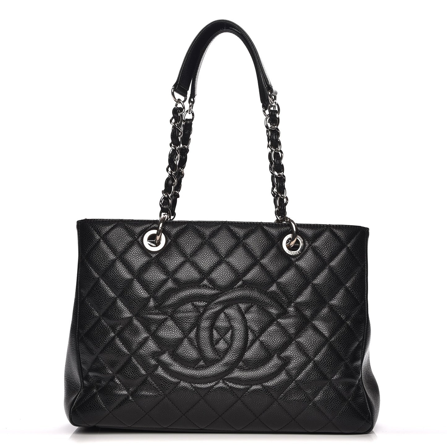 Caviar Quilted Grand Shopping Tote GST Black
