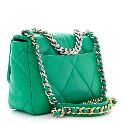 Chanel Lambskin Quilted Medium Chanel 19 Flap Green 3 of 10