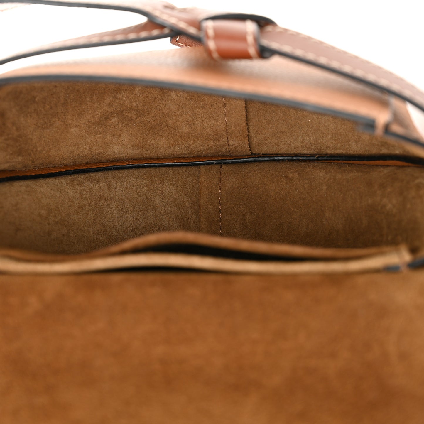 Grained Calfskin Mini Gate Crossbody Bag Caramel Pecan