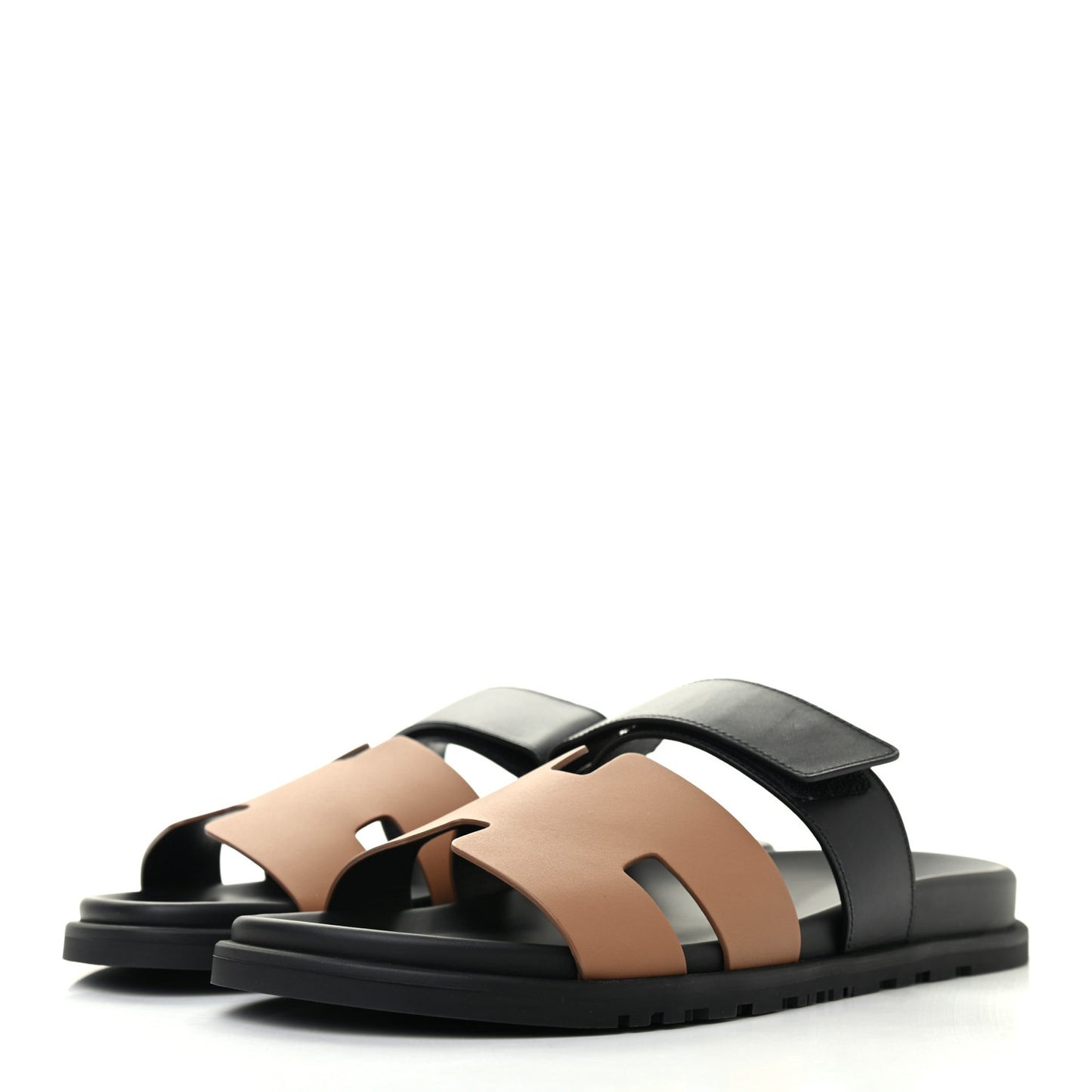 Calfskin Mens Chypre Sandals 43 Naturel Safari Black