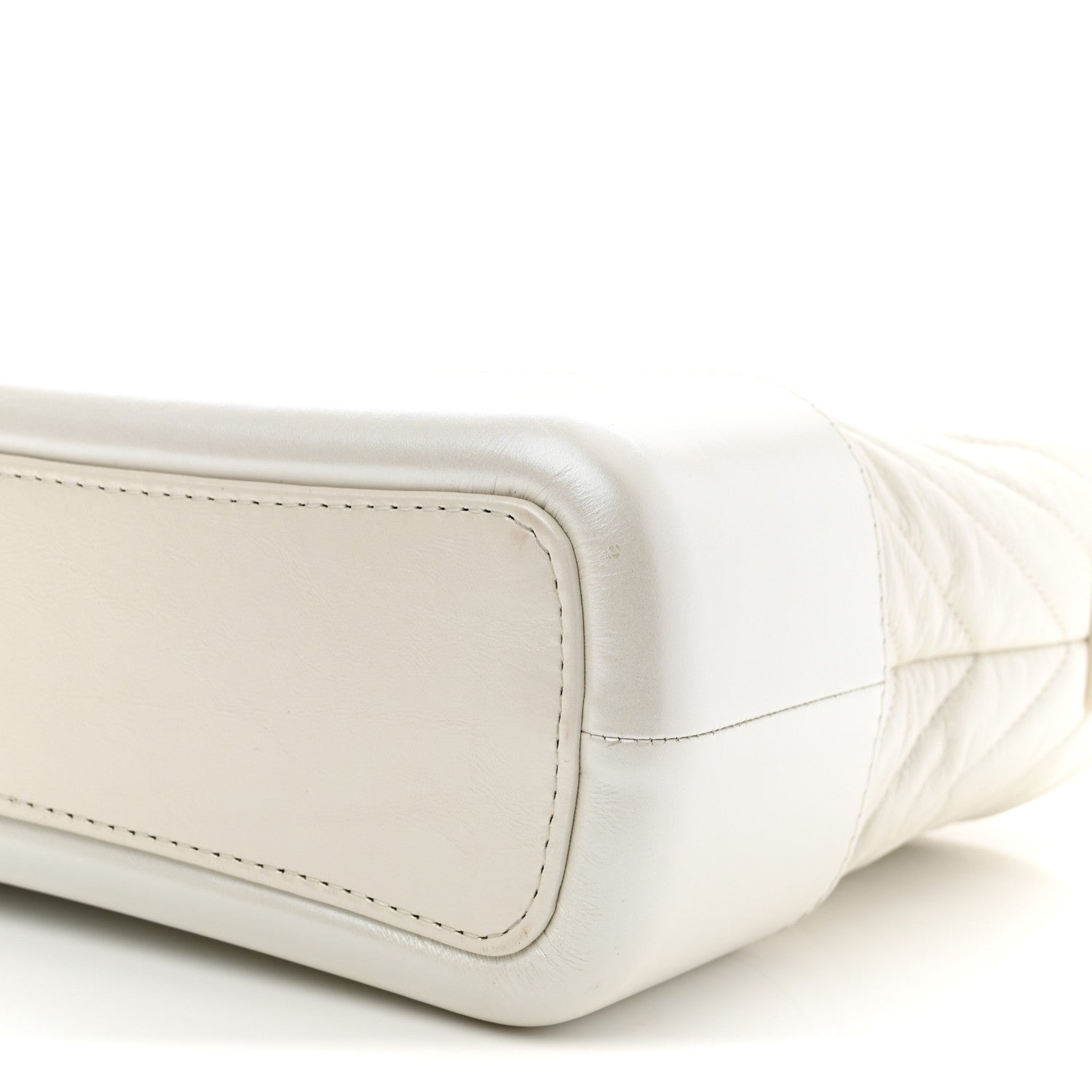Chanel Aged Calfskin Chevron Quilted Medium Gabrielle Hobo White 10 of 10