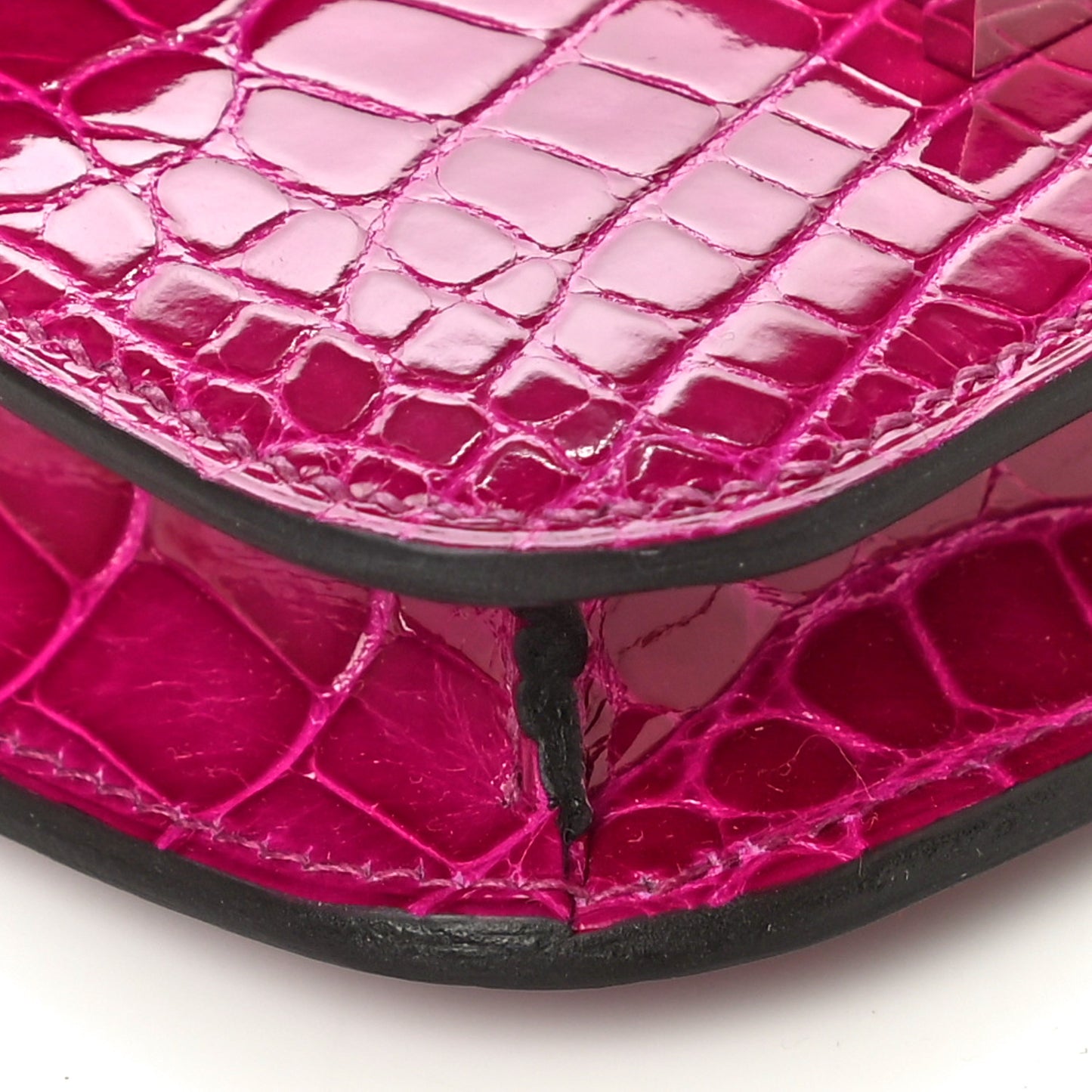 Shiny Alligator Constance Slim Wallet Rose Scheherazade