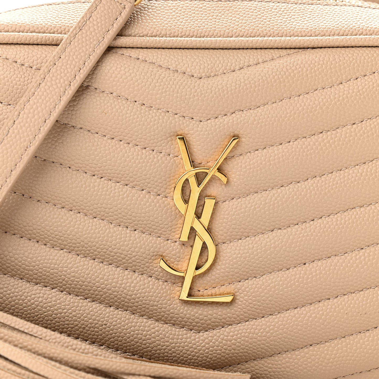 Grain De Poudre Matelasse Monogram Mini Lou Camera Bag Dark Beige